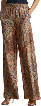 Lauren Ralph Lauren Paisley Crêpe de Chine Wide-Leg Pant