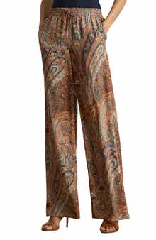 Lauren Ralph Lauren Paisley Crêpe de Chine Wide-Leg Pant