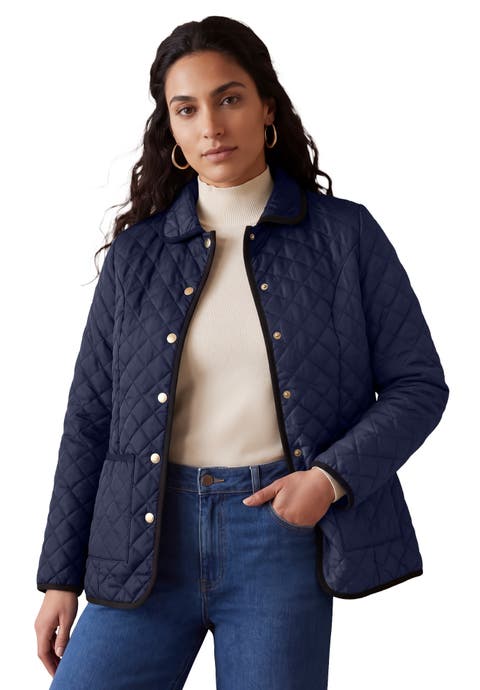 Snap Front Quilted Coat