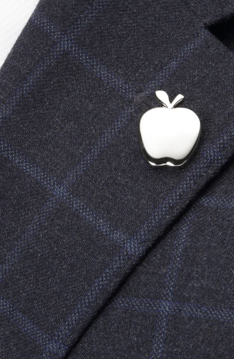 Cufflinks, Inc. Apple Lapel Pin, Alternate, color, Silver