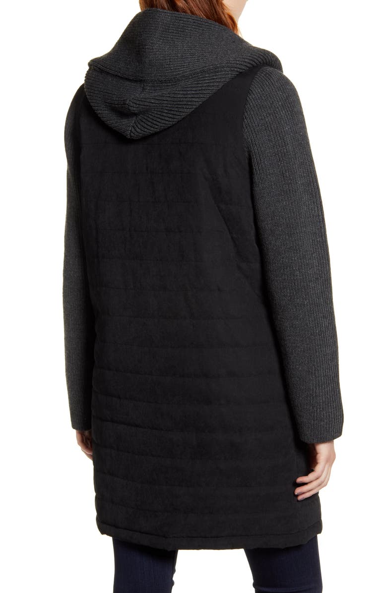 Kristen Blake Quilted & Knit Contrast Coat, Alternate, color,