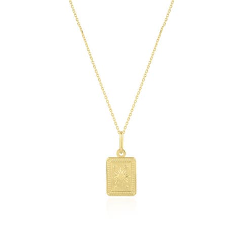Gold Sun Tag Necklace