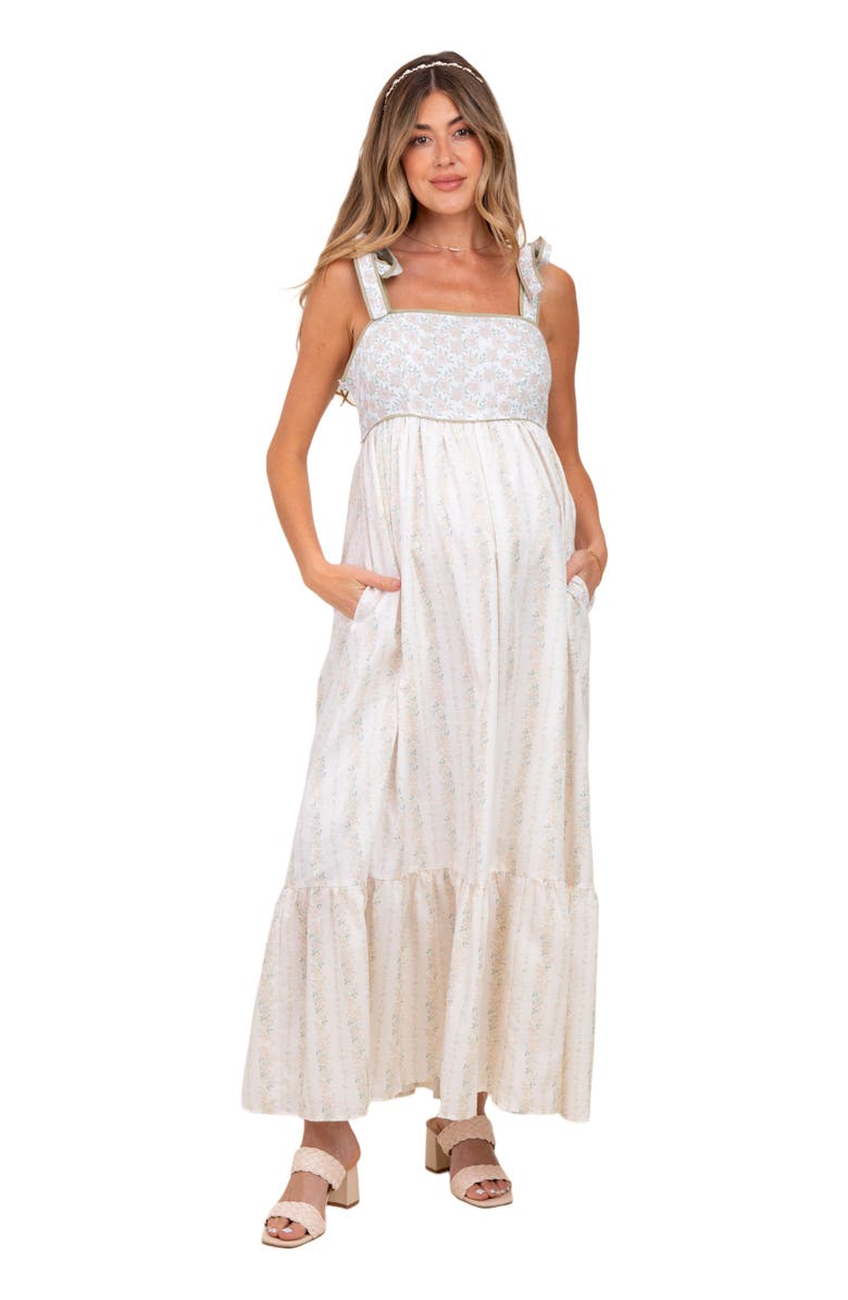 PinkBlush Floral Cotton Dress, Main, color, Peach