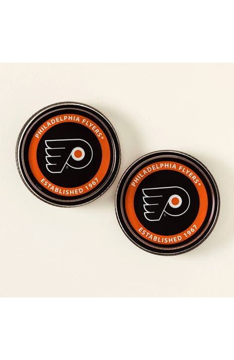 NHL Puck-Shaped Glass Coaster Set