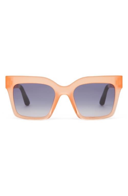 TOMS Adelaide 52mm Gradient Square Sunglasses in Peach Crystal Fade /Blue 