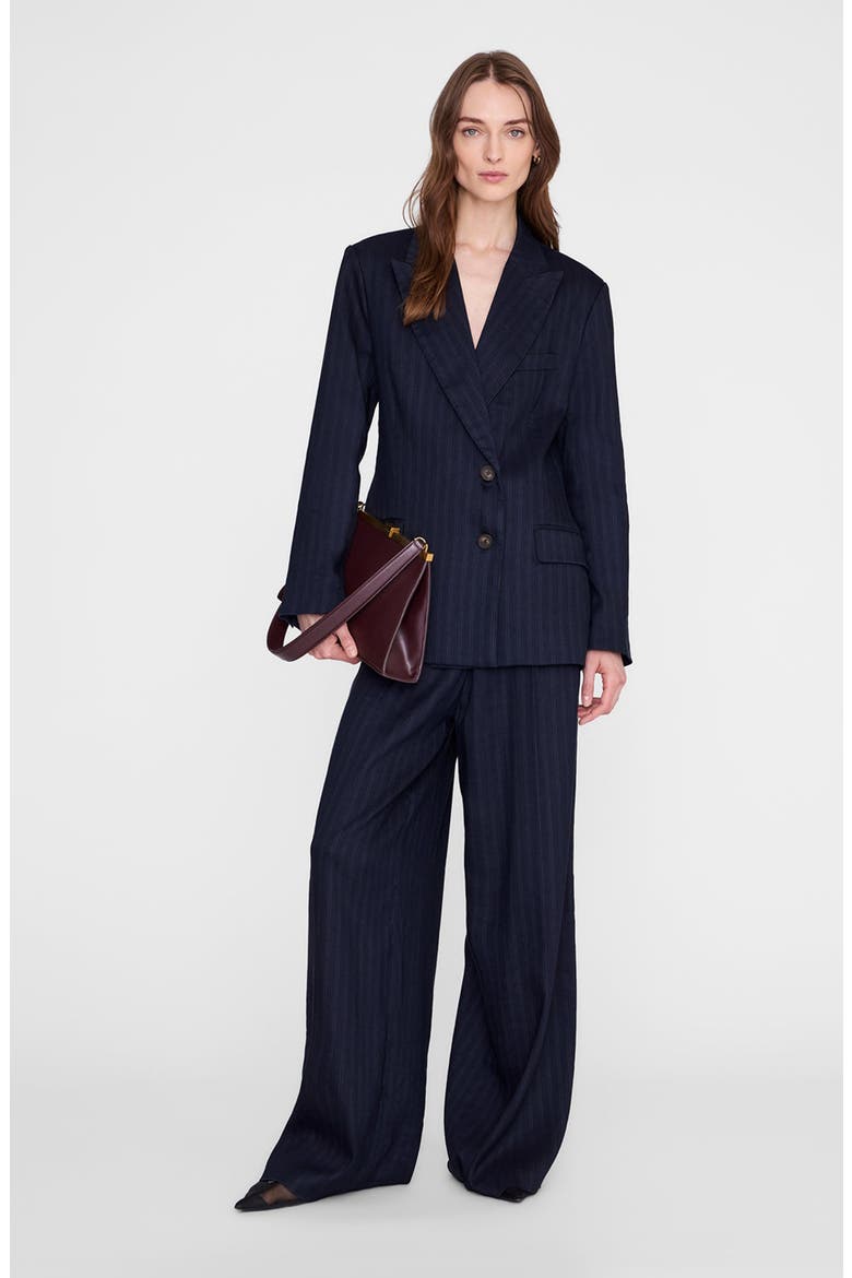 Aretha Blazer, Alternate, color, Navy Pinstripe