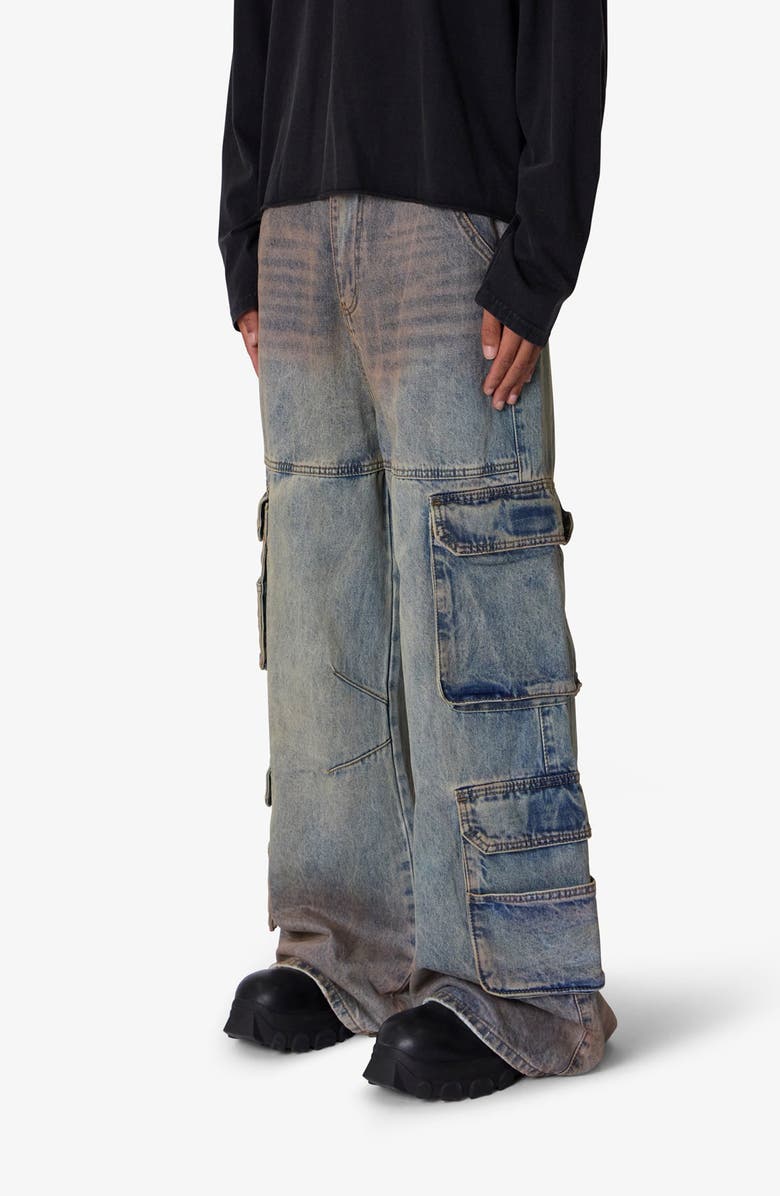 mnml Dune Ultra Baggy Double Cargo Jeans, Alternate, color, 