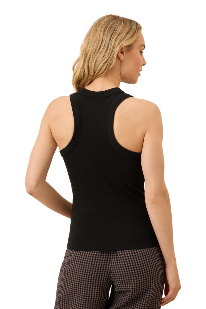 Perfect Rib Racerback Tank, Alternate, color, Black