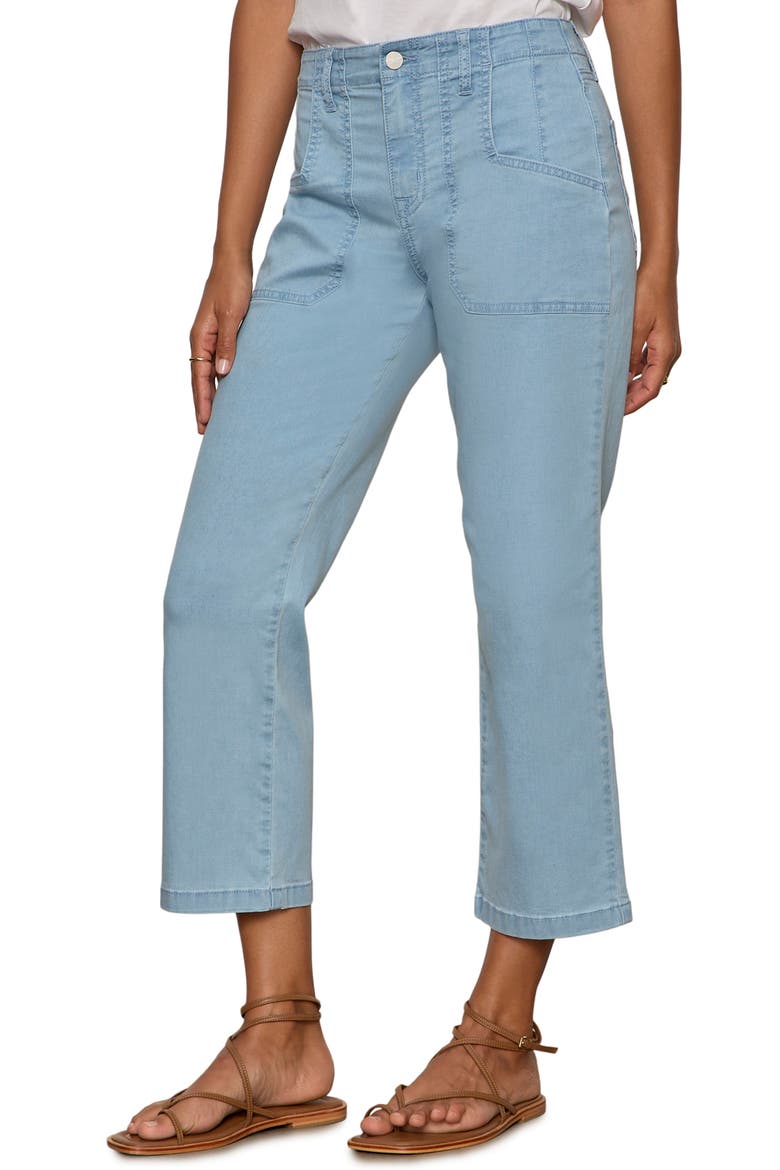 Retreat Mid Rise Crop Straight Leg Utility Pants, Alternate, color, SKYLINE BLUE