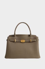 Mi Bolsa London Kensington Genuine Pebble Leather Top Handle Bag
