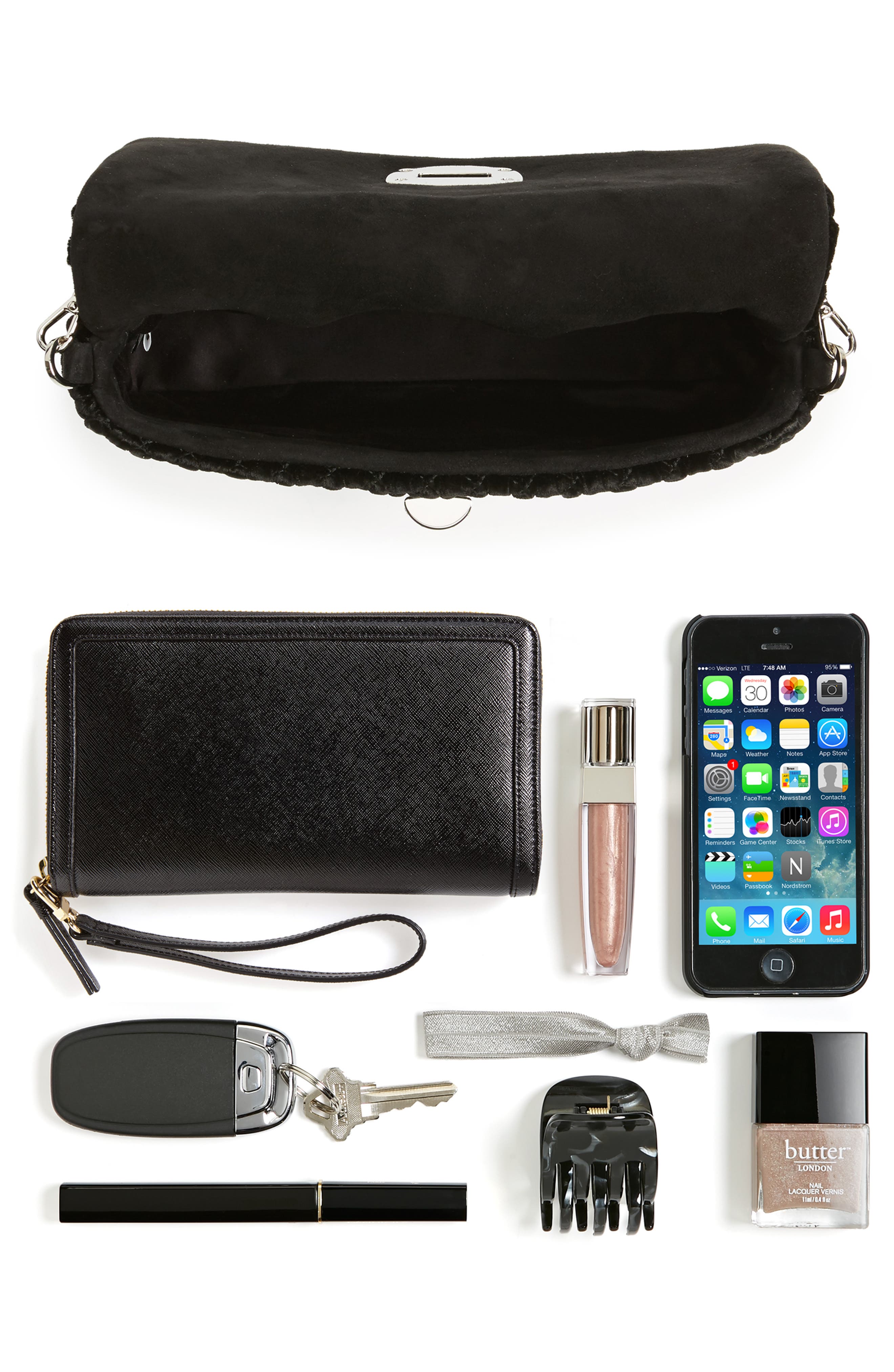 Miu Miu Velluto Crystal Embellished Crossbody Clutch, Alternate, color, 