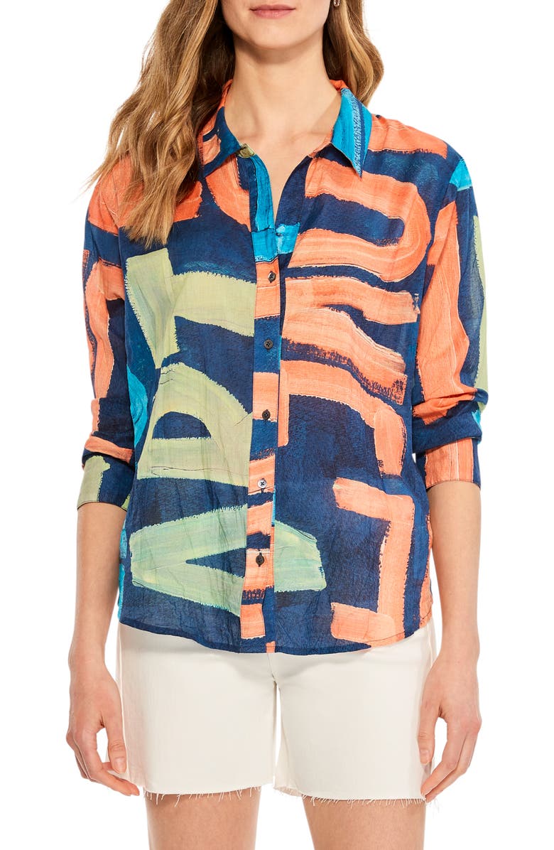 NIC+ZOE Love Art Joy Crinkle Shirt, Main, color,