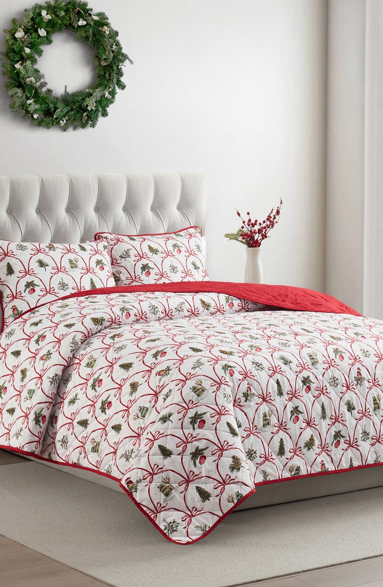 VCNY HOME Christmas Bow Quilt Set, Alternate, color, Christmas