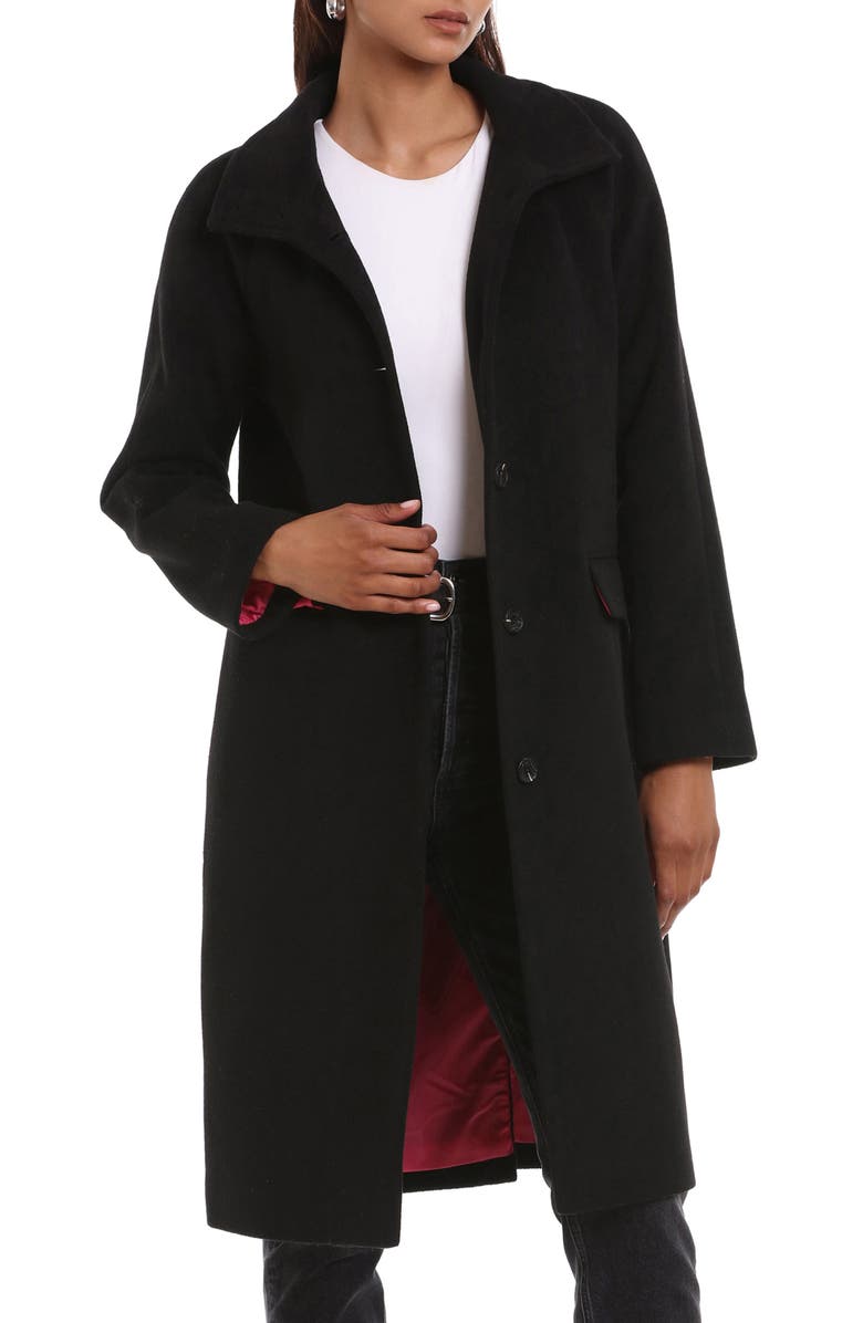 Avec Les Filles Single Breasted Wool Blend Coat, Main, color,