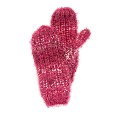 Women's Chunky Space Dye Eyelash Knit Mittens