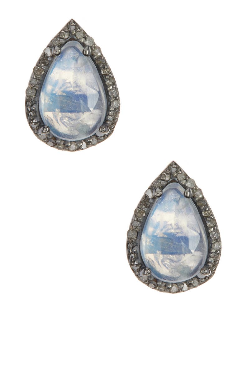 Adornia Moore Moonstone & Champagne Diamond Earrings, Main, color, 