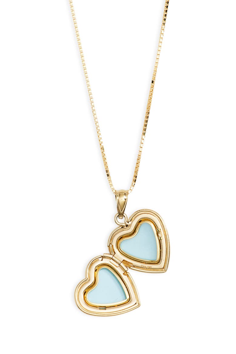 Engraved Star Heart Locket Necklace, Alternate, color, GOLD