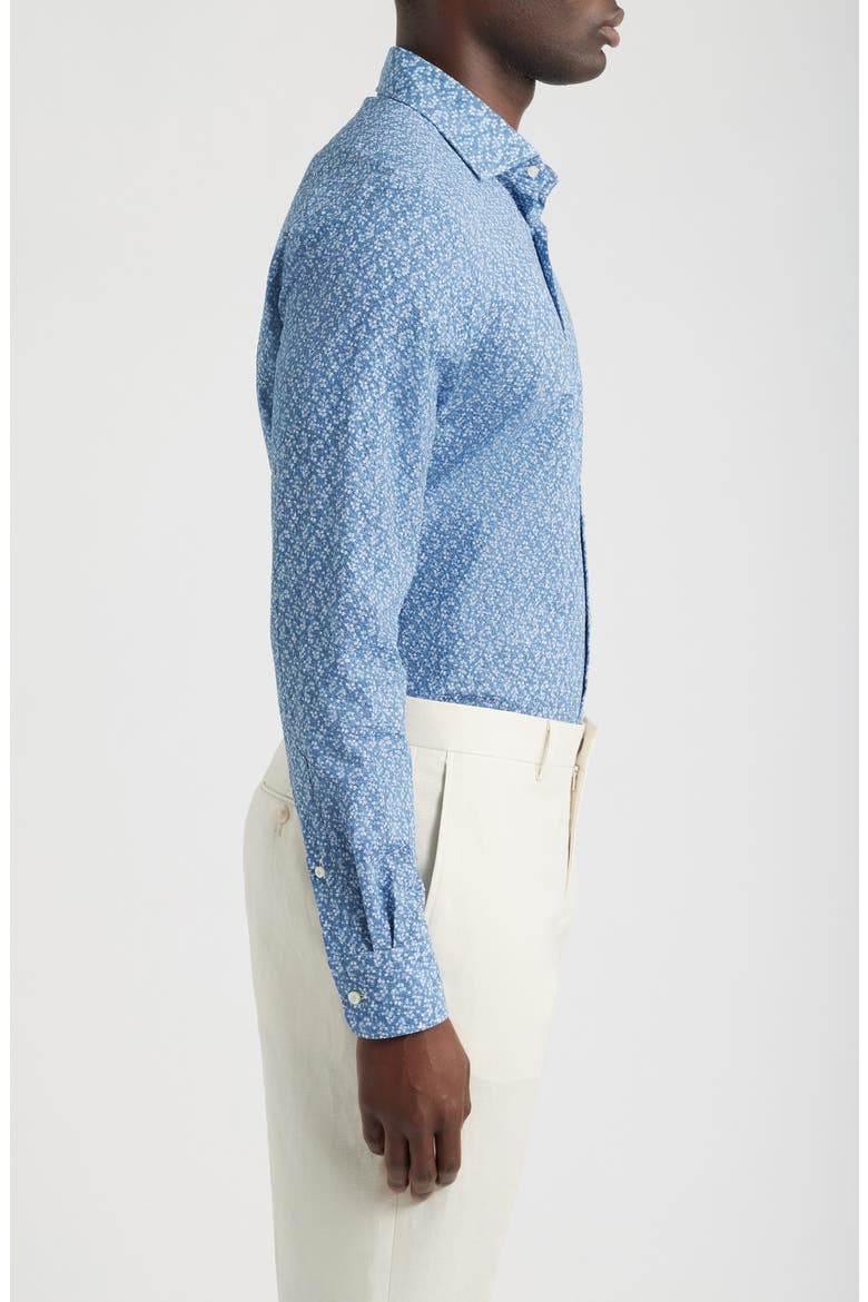 Modern Fit Floral Cotton Seersucker Dress Shirt, Alternate, color, MEDIUM BLUE