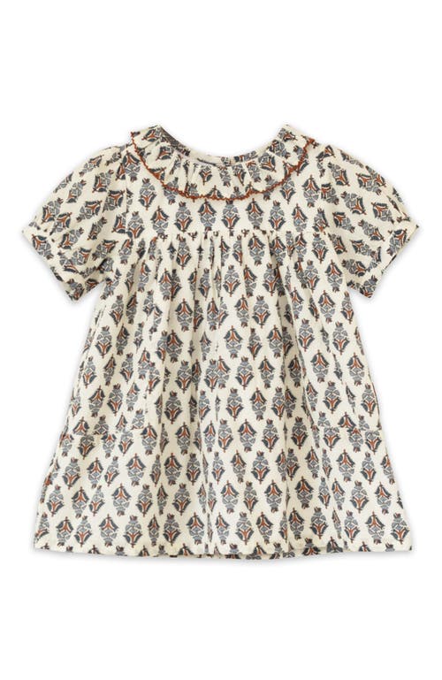 Beet World Toddler Emily Dress With Lace Trim In Teal Blue And Brown
