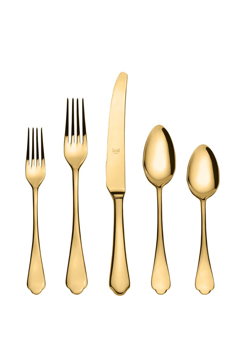 Mepra Dolce Vita Flatware Set - 5 Pieces, Main, color, Gold
