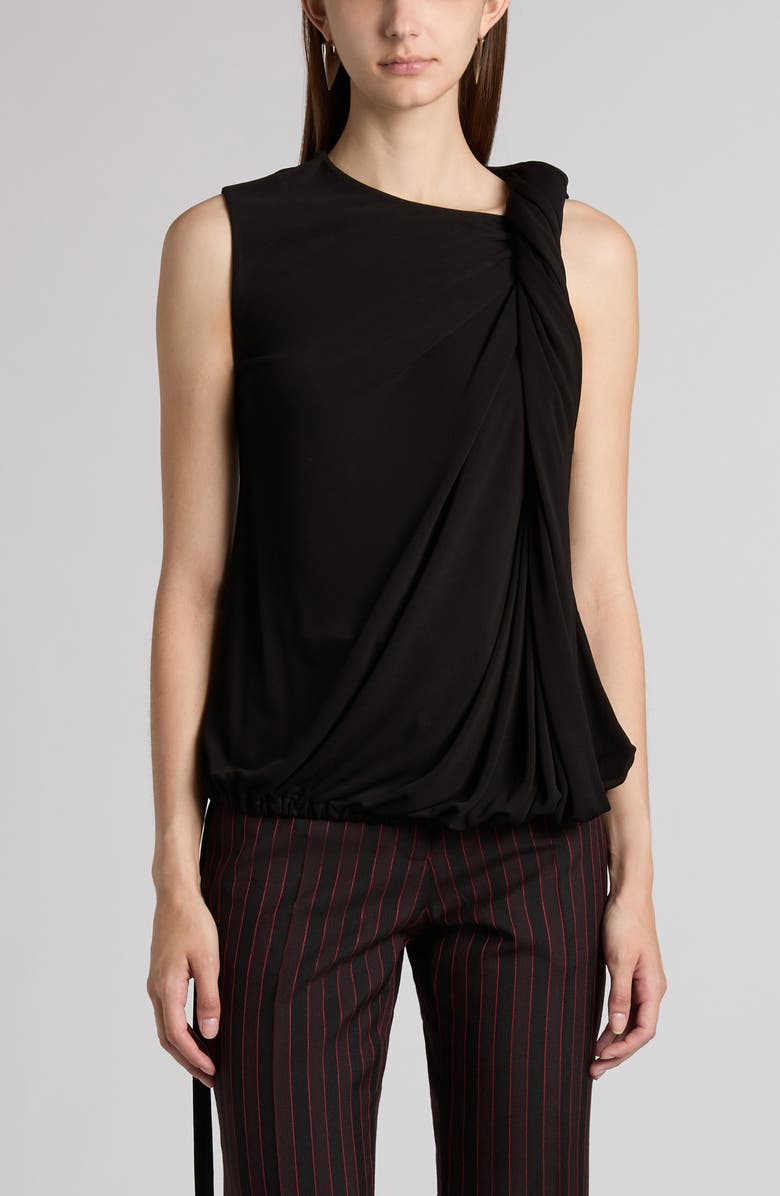 McQueen Twisted Sleeveless Top, Main, color, Black