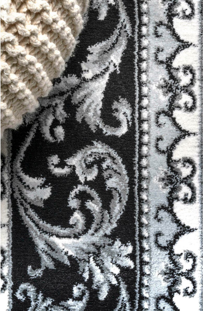 JONATHAN Y Acanthus French Border Area Rug, Alternate, color, Black/Gray