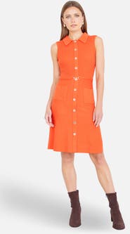 Yumi Rib Knitted With Buckle Skater Dress