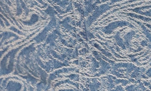 Avec Les Filles Paisley Jacquard Denim Vest In Denim Jacquard