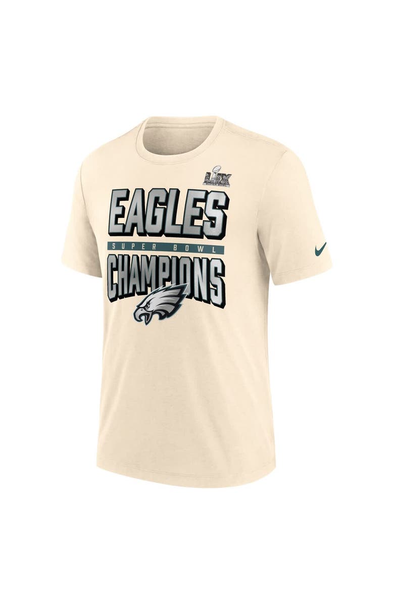 Nike Men's Nike Cream Philadelphia Eagles Super Bowl LIX Champions Strong Slant Tri-Blend T-Shirt, Alternate, color,
