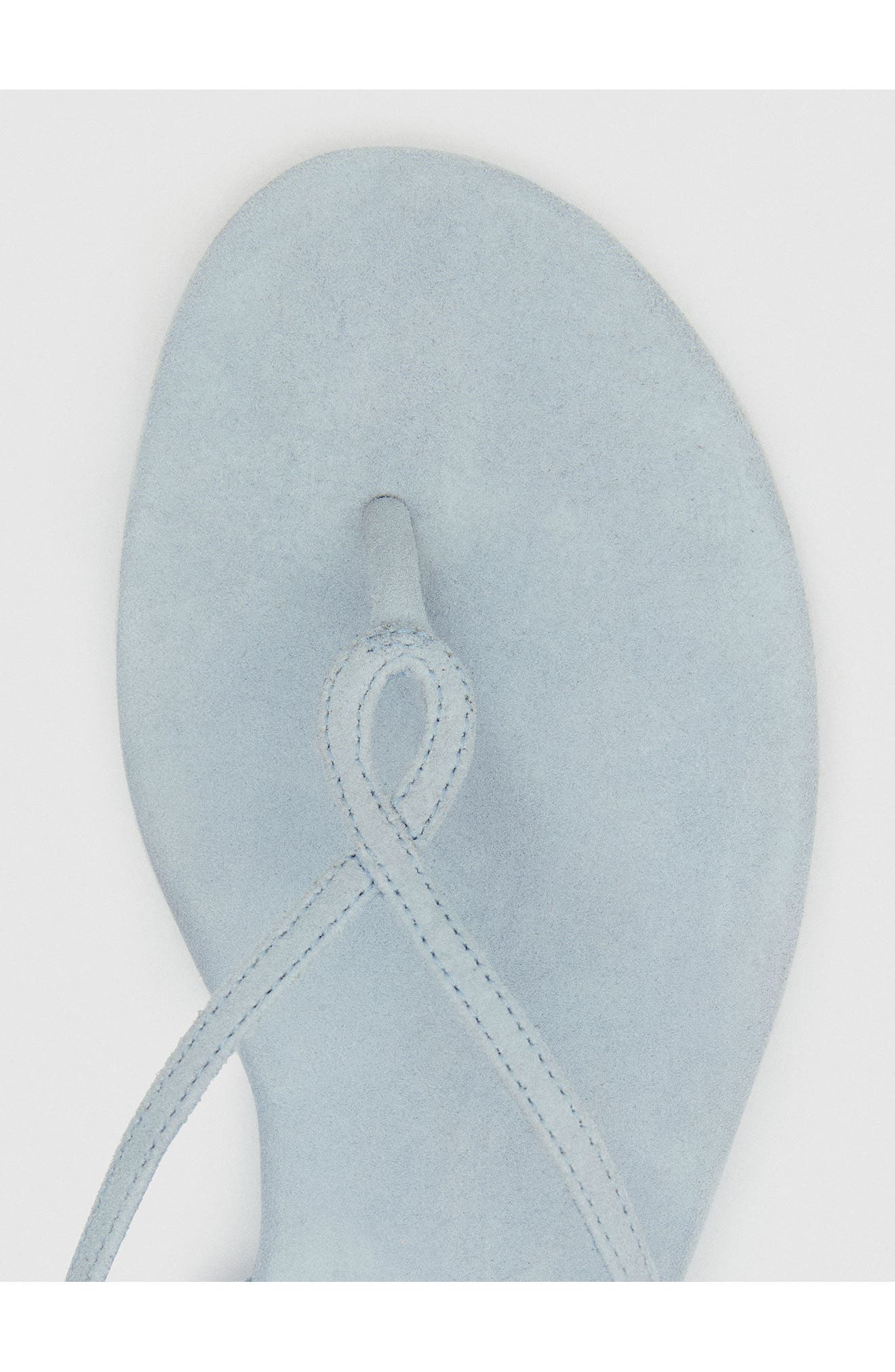 Reformation Luna Flat Sandal, Alternate, color, Mist Suede