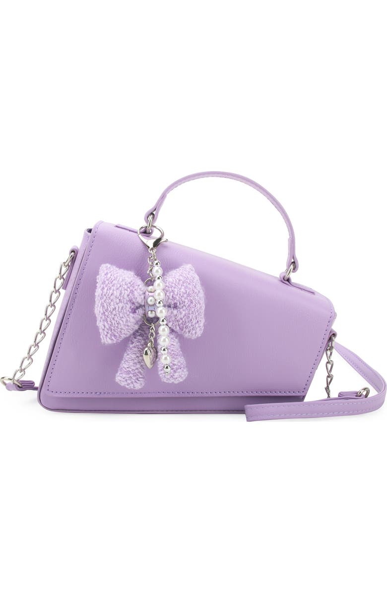 OMG Accessories Angled Flap Faux Leather Crossbody Bag, Main, color, Orchid