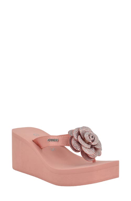 Guess Damani Platform Wedge Sandal In Pink