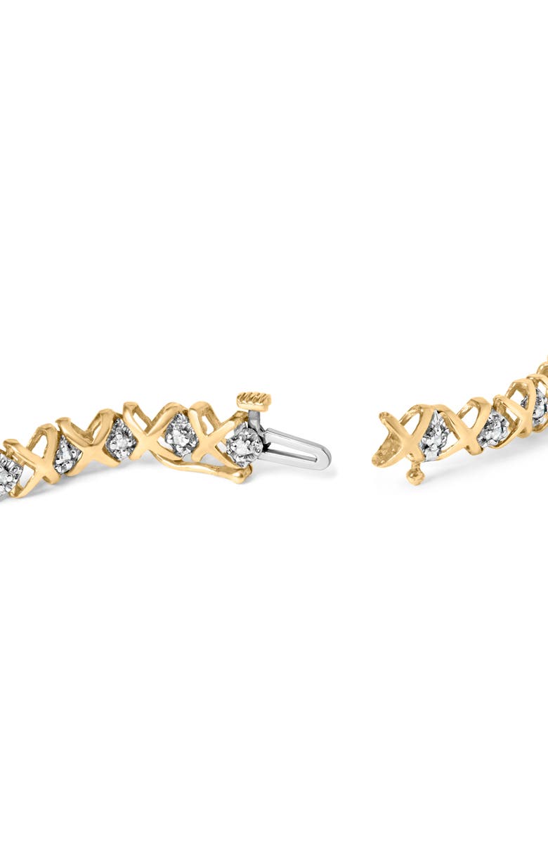 Haus of Brilliance 10K Yellow Gold 1/2 Cttw Diamond Alternating X-Link Bracelet, Alternate, color, Yellow Gold