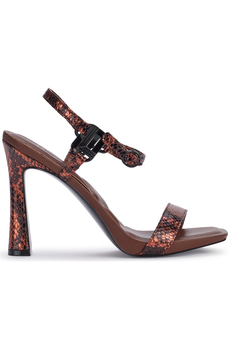 KARL LAGERFELD PARIS Cybil Snakeskin Embossed Ankle Strap Sandal, Alternate, color,