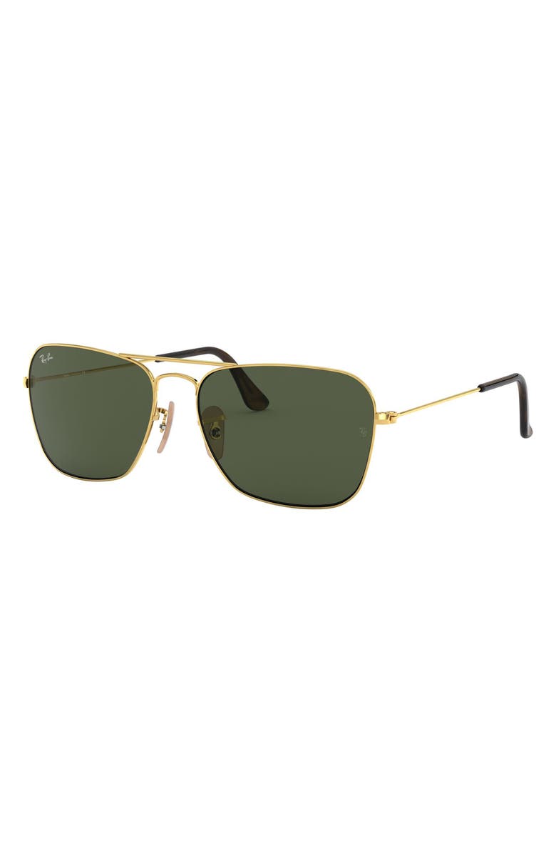 Ray-Ban 'Caravan' 55mm Sunglasses, Alternate, color, Gold/ Dark Green