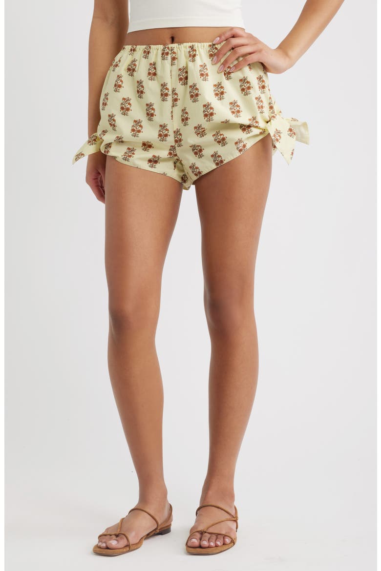 Uma Organic Cotton Shorts, Main, color, DANDELION GROVE
