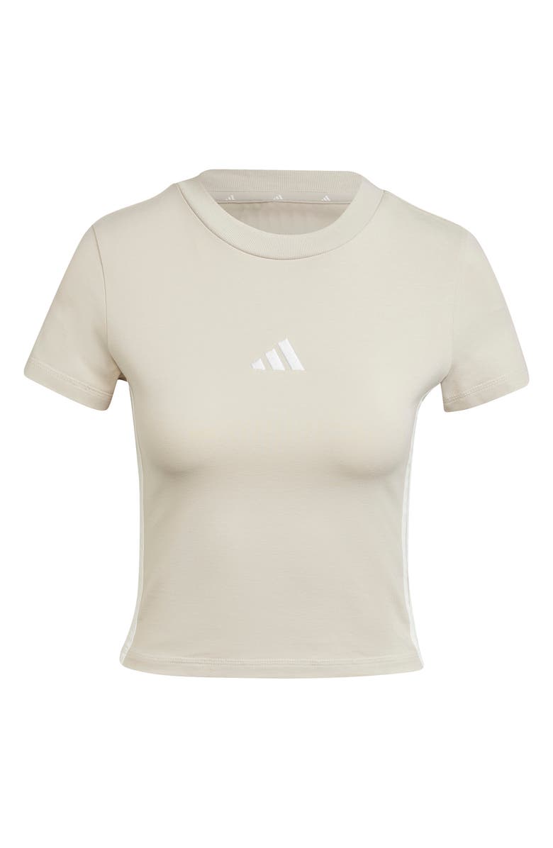 adidas 3-Stripe Baby T-Shirt, Alternate, color, Wonder Alumina/ White