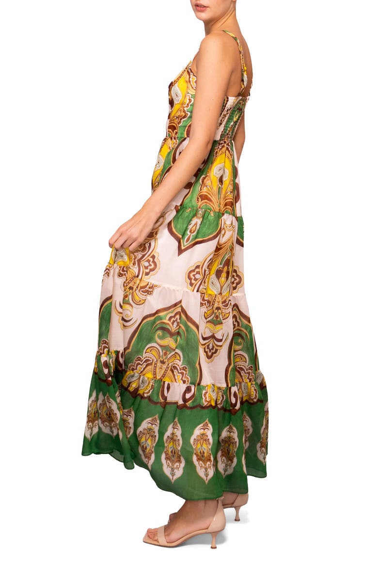 Tiered Maxi Dress, Alternate, color, GREEN MULTI