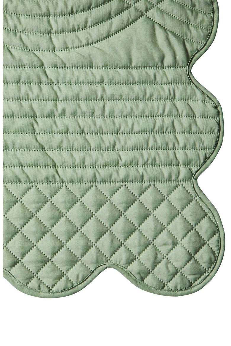 Scallop Microfiber Quilt Set, Alternate, color, GREEN