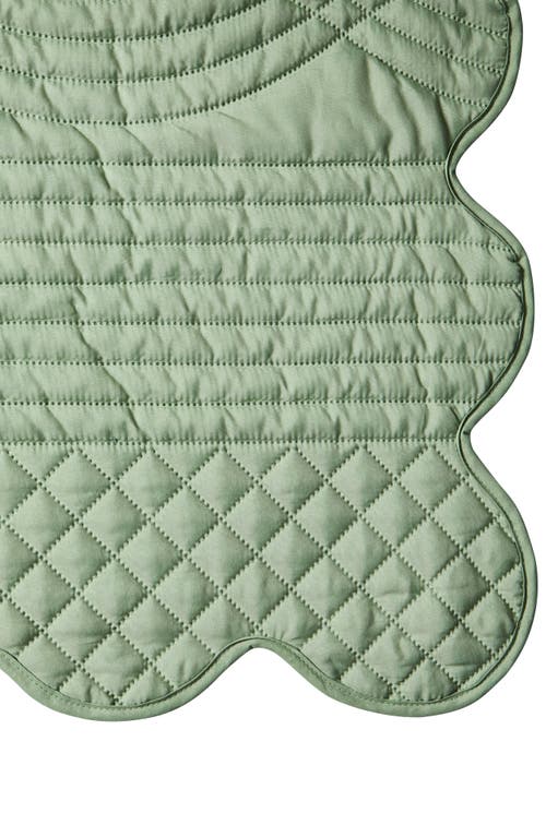 Vcny Home Scallop Microfiber Quilt Set In Green