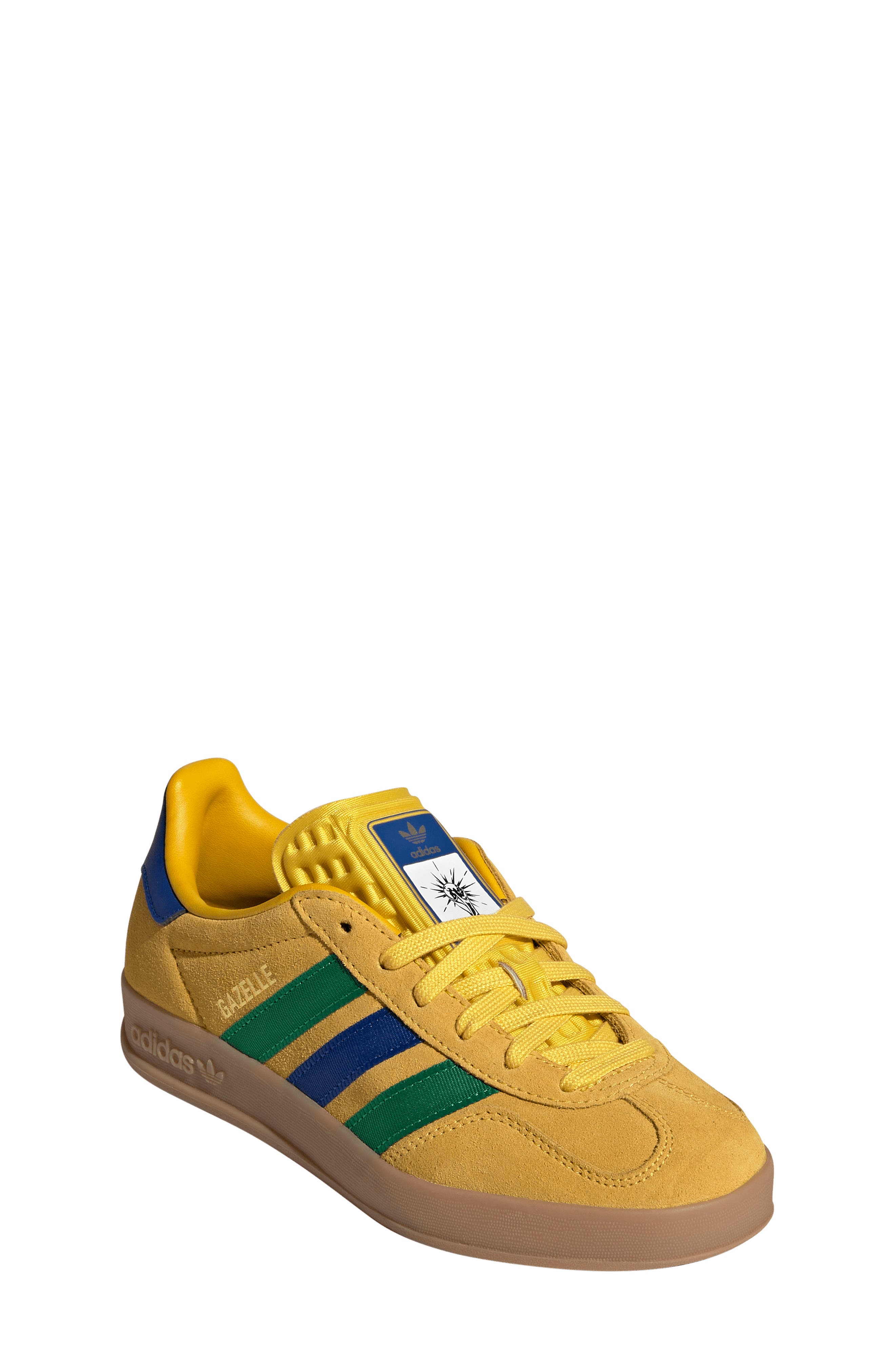 adidas x FIFA Kids' Gazelle Indoor Sneaker, Main, color, Yellow/ Royal/ Green