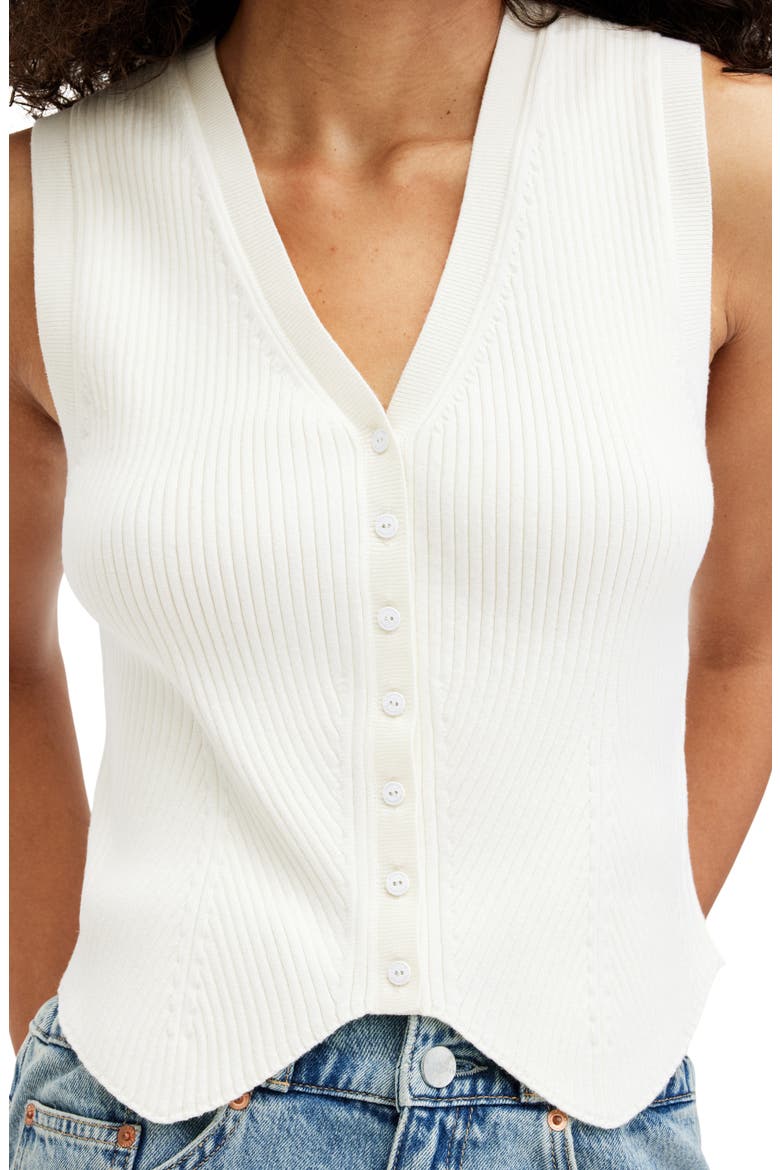 Cruz Rib Vest, Alternate, color, CHALK WHITE