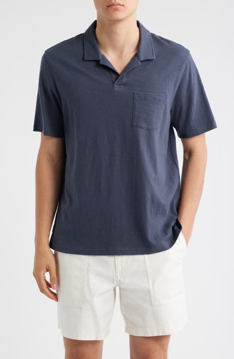 Lived In Johnny Collar Slub Cotton Pocket Polo (Regular & Big)