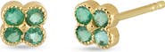 Bony Levy 18K Gold El Mar Gemstone Clover Stud Earrings (Online Trunk Show)