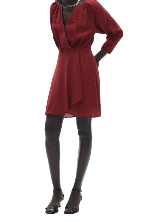 Mango Dress Maroon In Maroon