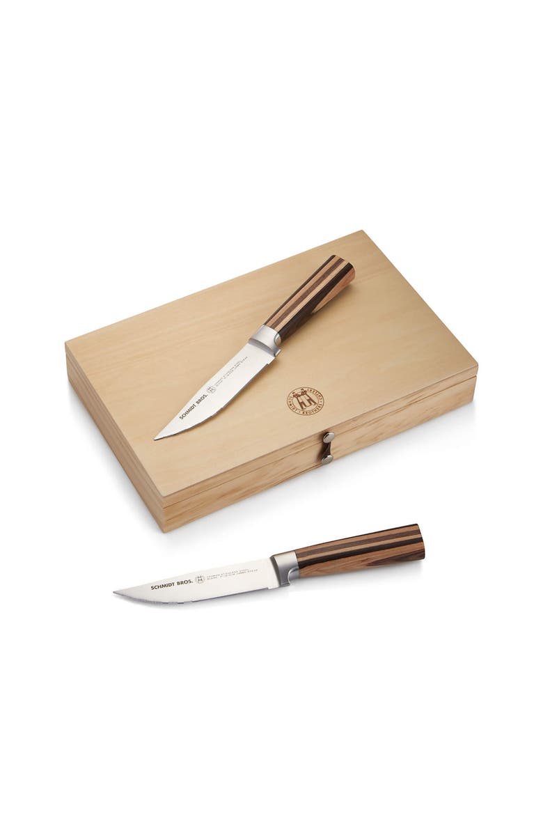 Schmidt Brothers Cutlery Farmhouse 4-Piece Steak Set, Main, color, Brown