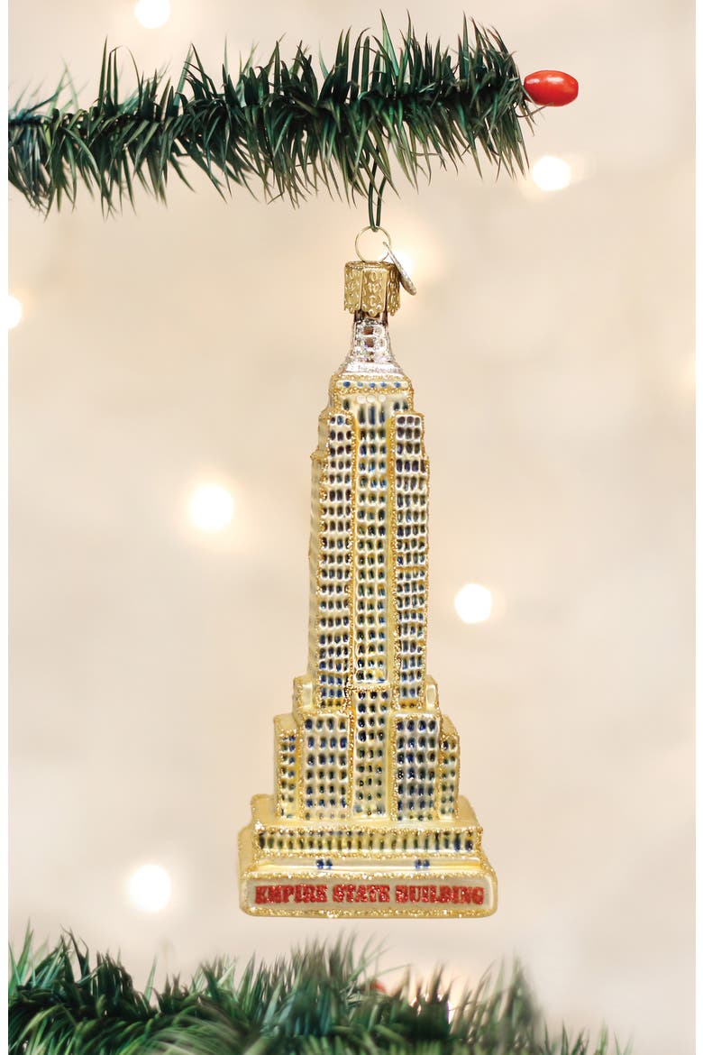 Christmas Empire State Building Ornament, Alternate, color, GOLD/ BLUE