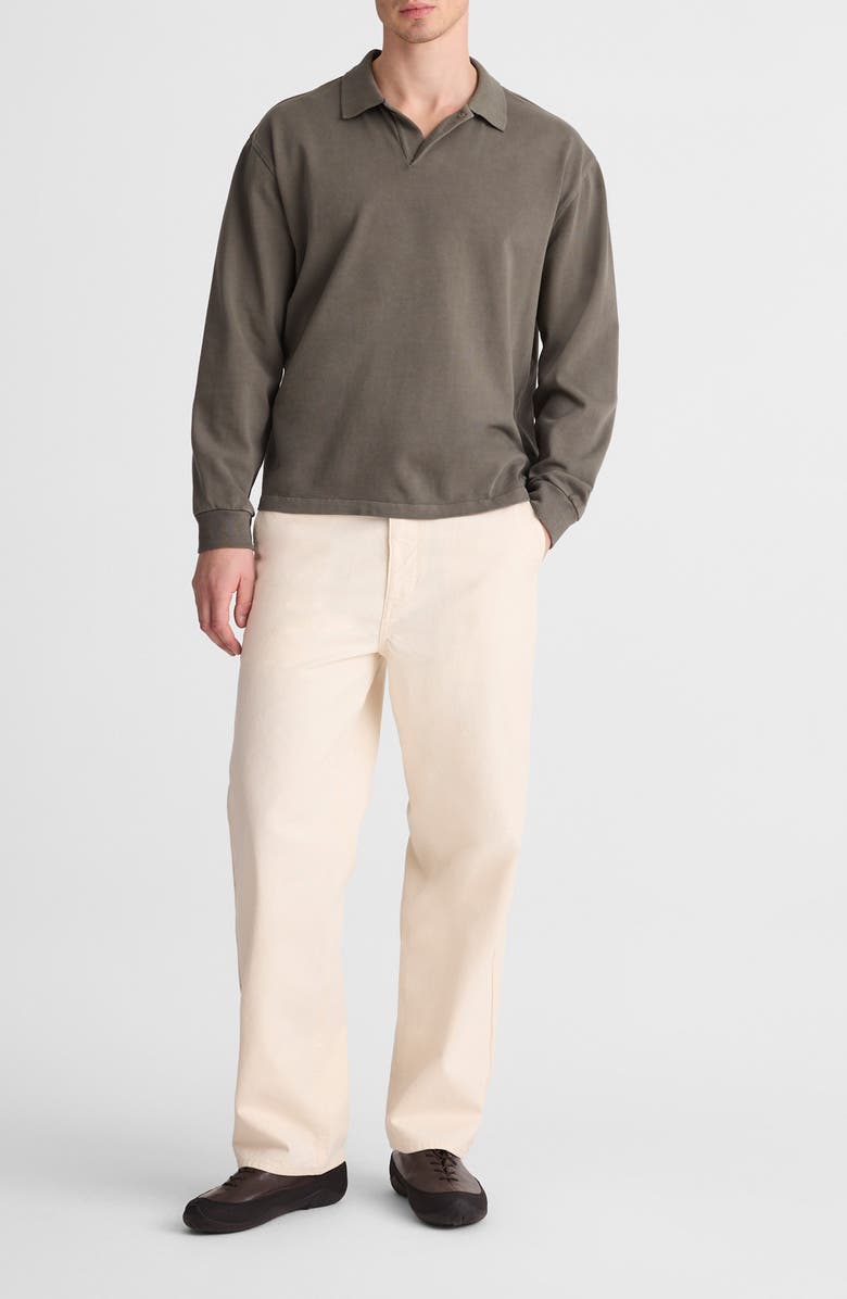 Madewell Compact Knit Sweater Polo, Alternate, color, Olive Slate