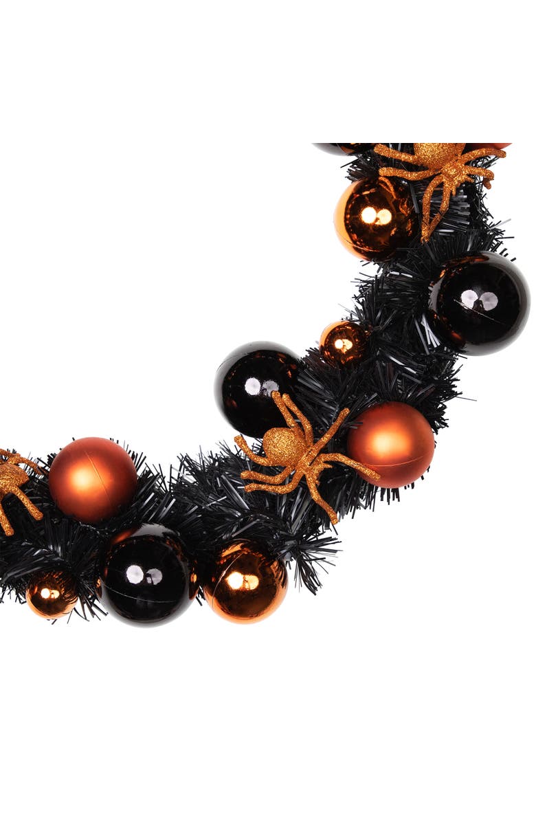 Northlight Spiders and Ornaments Halloween Wreath - 18" - Unlit, Alternate, color, 