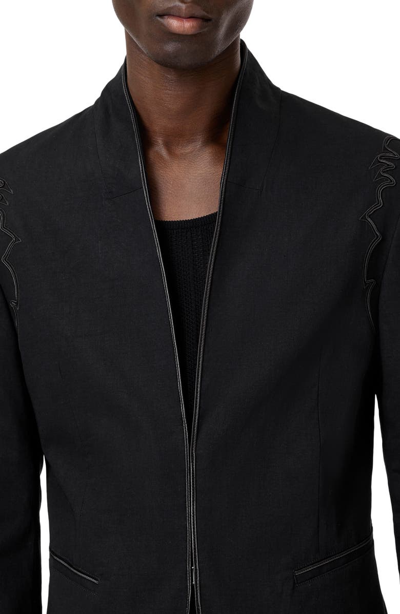 John Varvatos Theodore Black Linen Blend Jacket, Alternate, color, Black